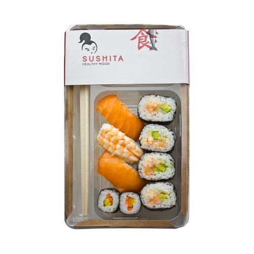SUSHITA Bandeja con futomakis, nigiris y hosomakis SUSHITA 210 g.