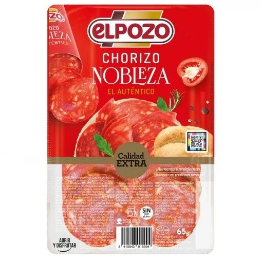Chorizo nobleza en lonchas ElPozo sin gluten 65 g
