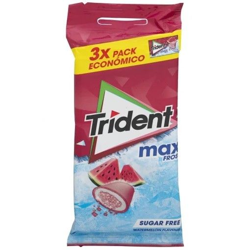 Chicles sabor sandía Trident pack de 3 unidades de 20 g.