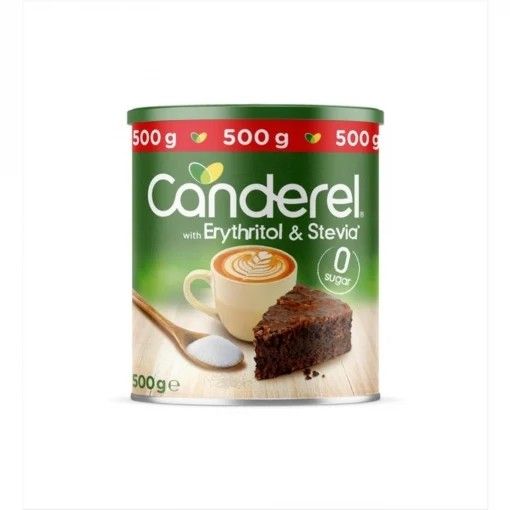 Edulcorante de eritritol y stevia granulado Canderel 500 g.