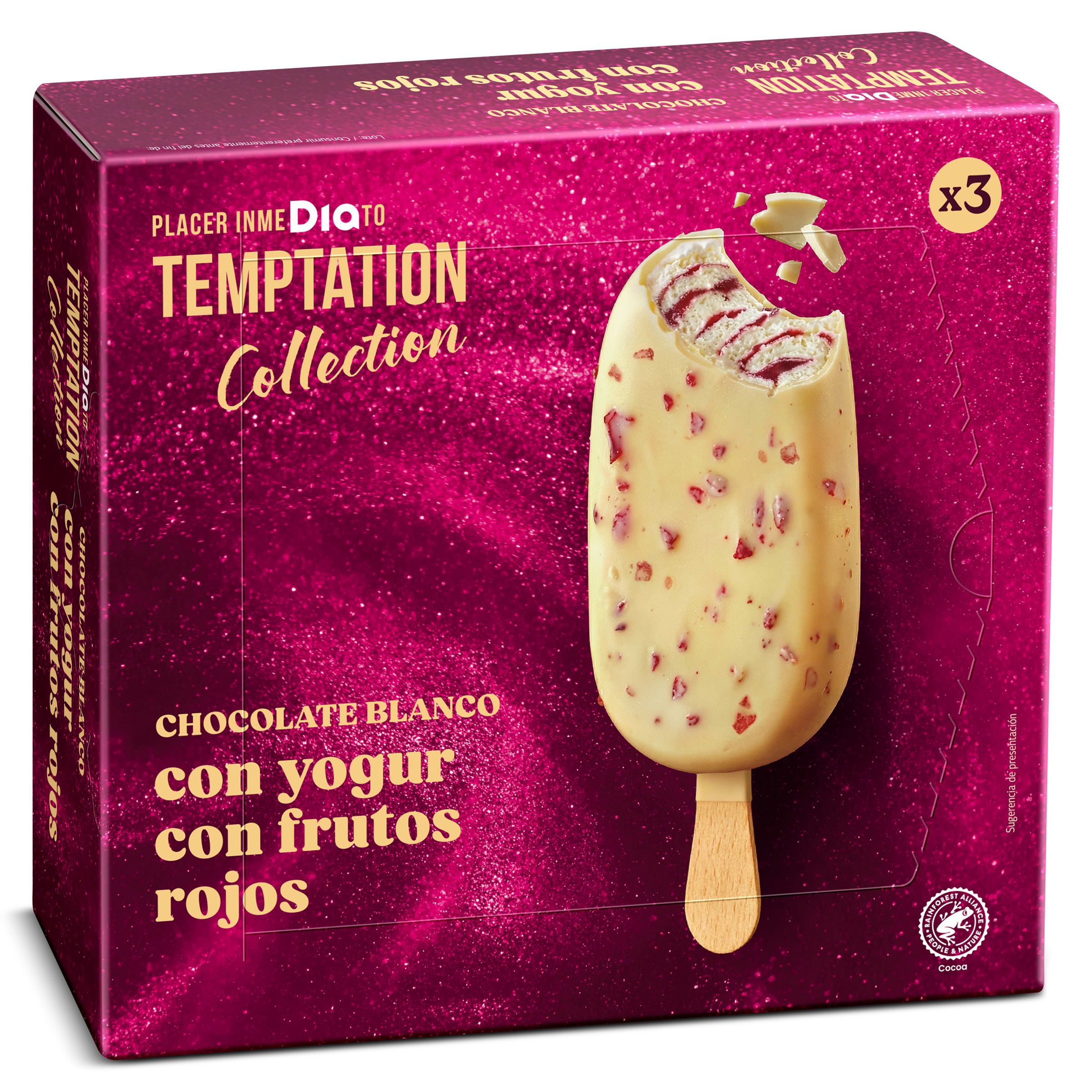 Helado bombón yogur y frutos rojos Dia Temptation 3 x 66 g