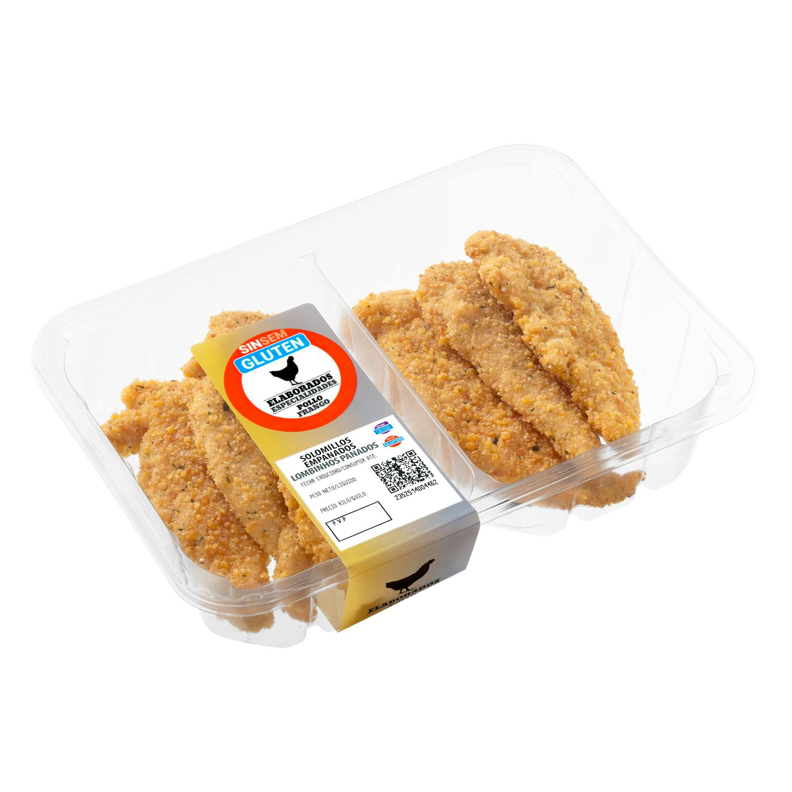 Filetes solomillos de pollo marinados empanados sin gluten
