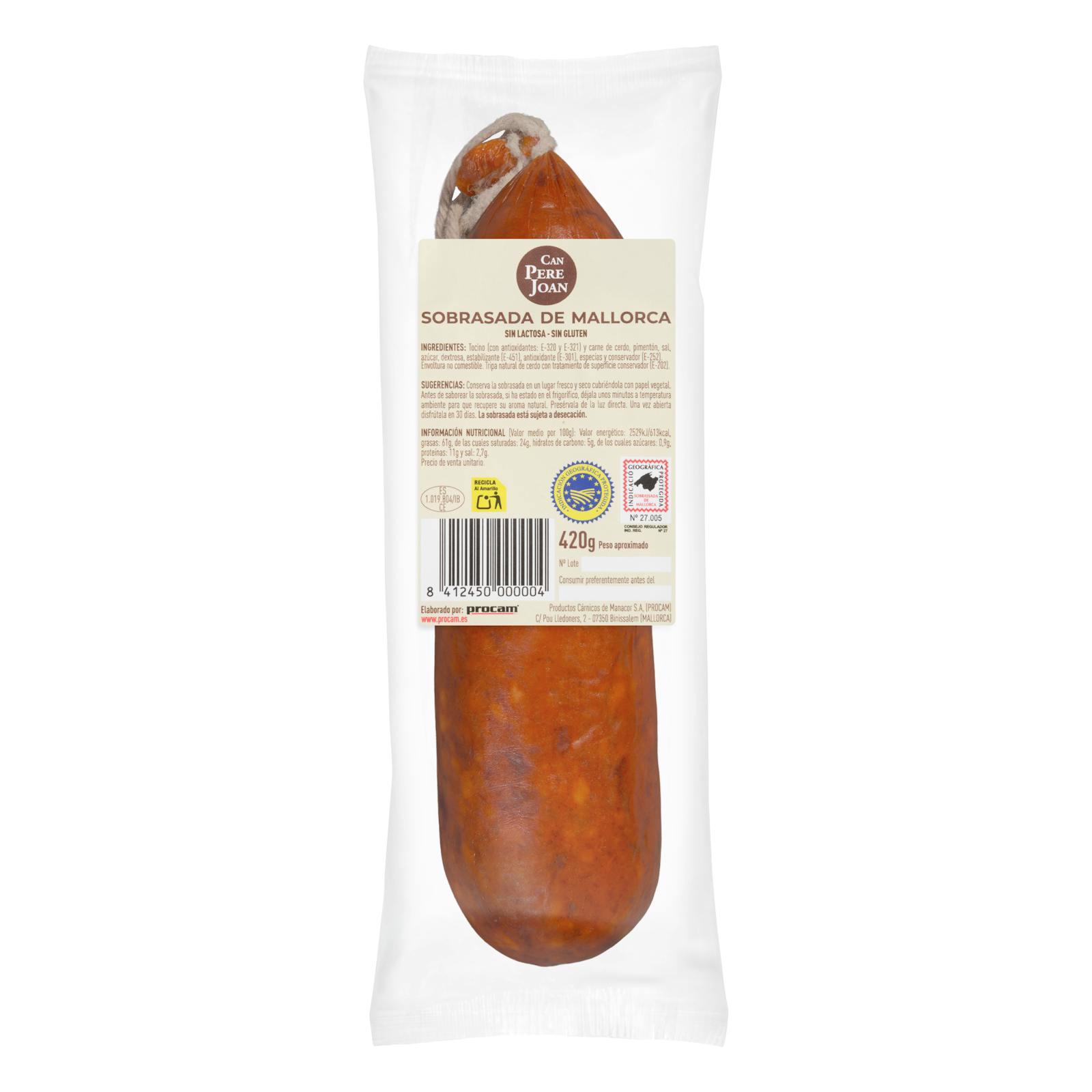 Sobrasada de Mallorca Can Pere Joan