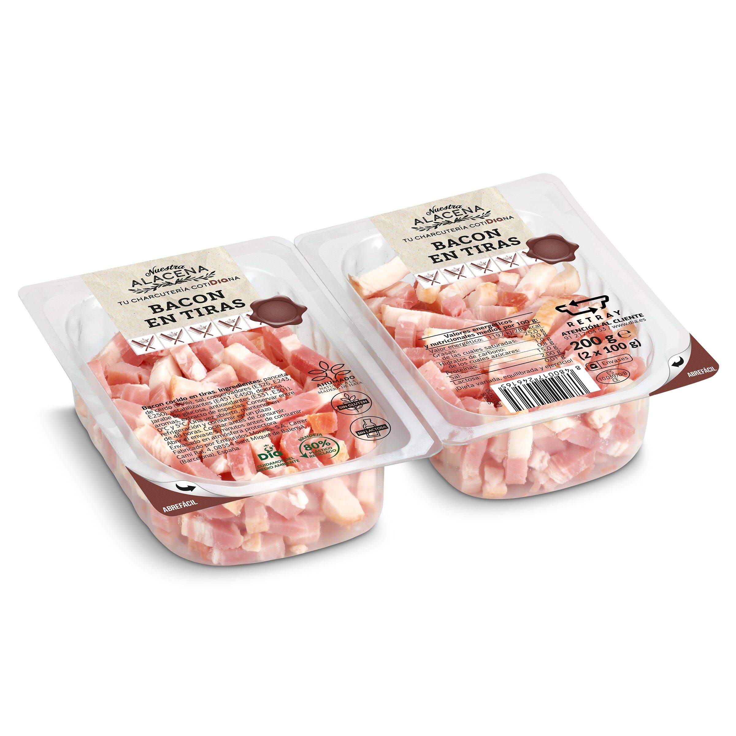 Bacon en tiras Dia Nuestra Alacena 2 x 100 g