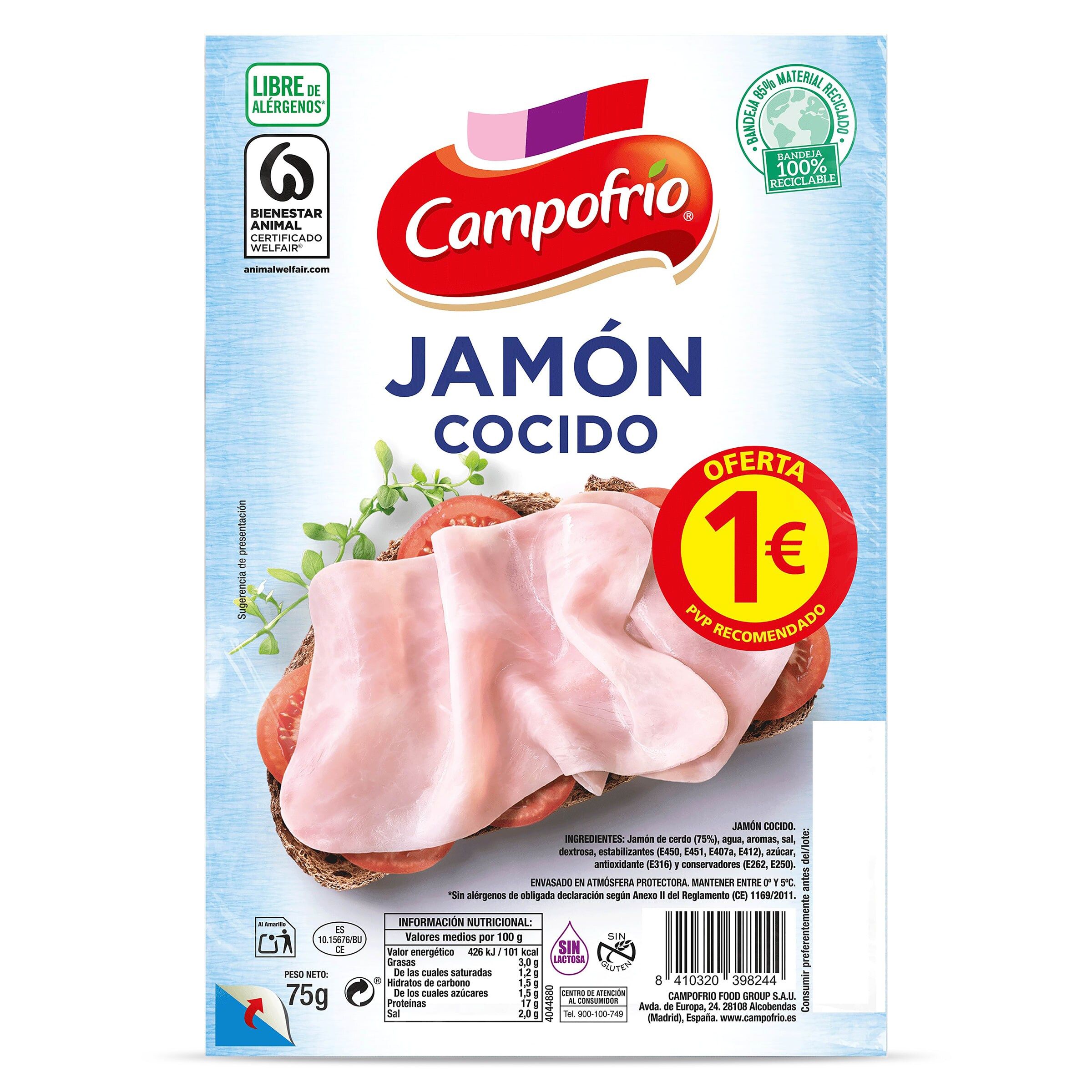 Jamón cocido Campofrío Finissimas 75 g