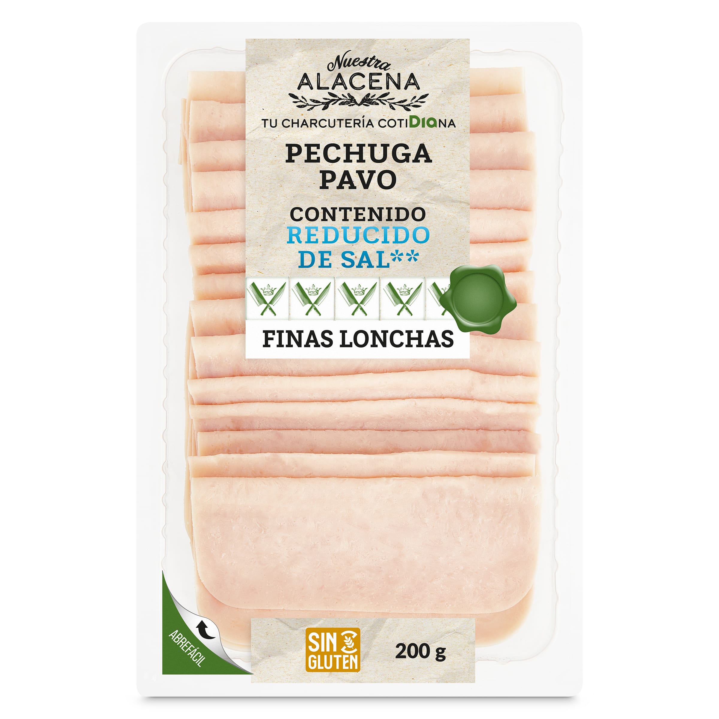 Pechuga de pavo bajo en sal Dia Nuestra Alacena 200 g