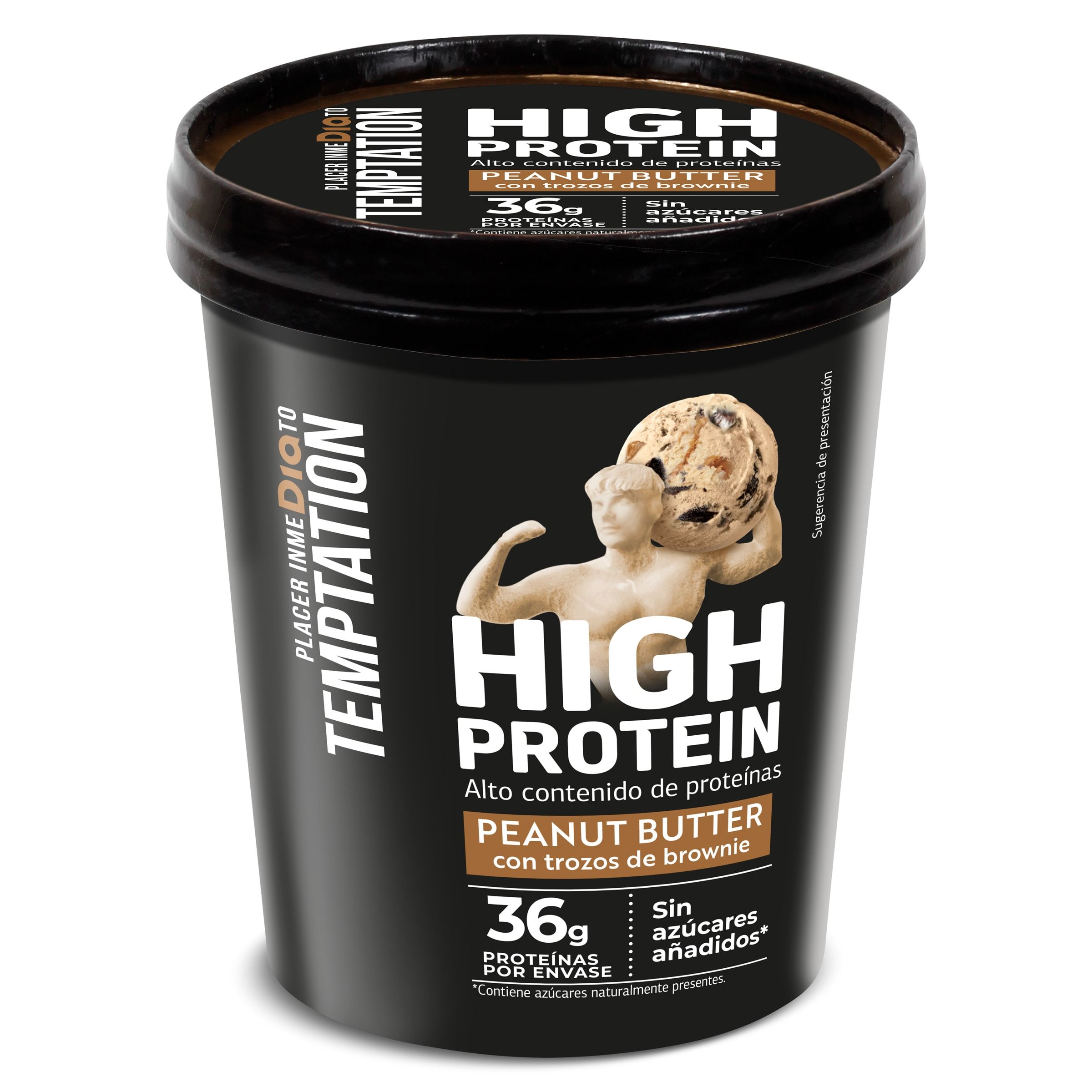 Tarrina de helado de cacahuete alto en proteínas Dia Temptation 350 g