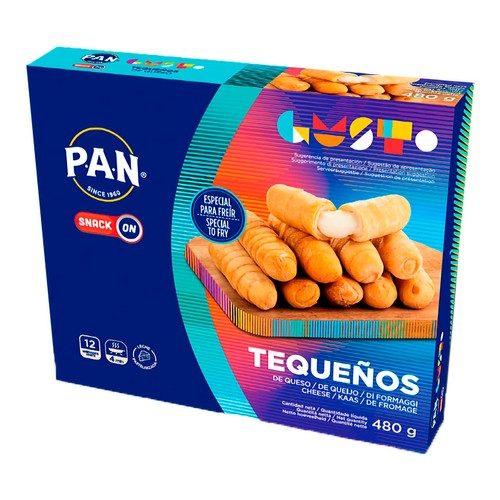 P.A.N Tequeños rellenos de queso fresco envueltos en masa crujiente 480 g.