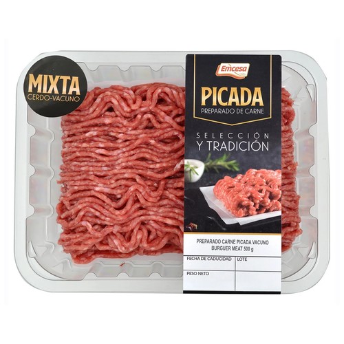 EMCESA Preparado de carne mixta (cerdo y vacuno) 500 g.