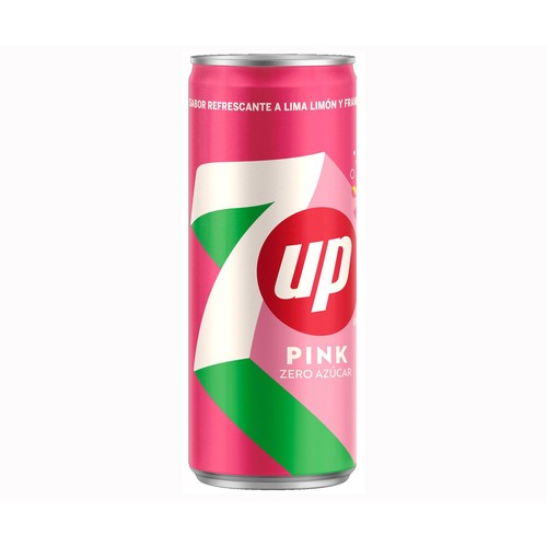 SEVEN UP Refresco lima-limón pink lata 33 cl.