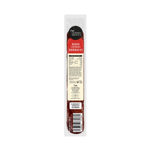 COR Leyenda ibérica Chorizo vela ibérico 200 g.