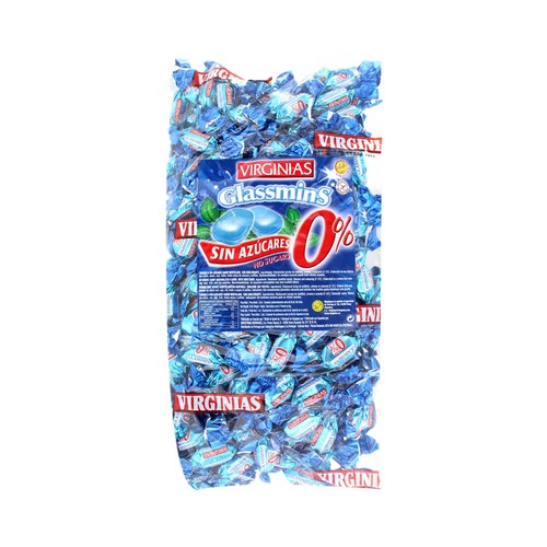 VIRGINIAS Caramelos mentolados sin azúcar con edulcorantes VIRGINIAS Glassmins bolsa de 1 kg.