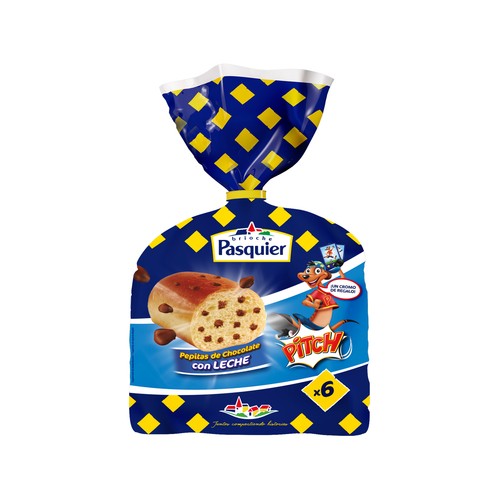 Brioches sabor chocolate PASQUIER pack de 6 unidades de 250 gramos.