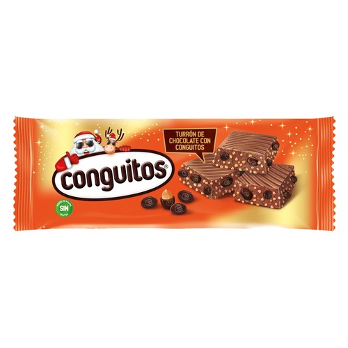 Turrón de chocolates crujiente CONGUITOS 250 g.