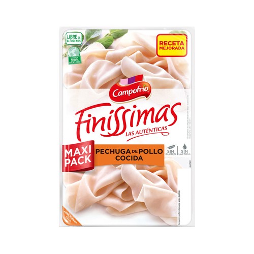 CAMPOFRÍO Finissimas Pechuga de pollo cocida cortada en finas lonchas 165 g.