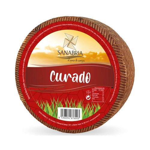 SANABRIA Queso de mezcla curado, cuña.