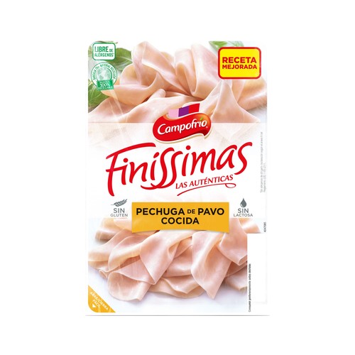 CAMPOFRÍO Pechuga de pavo cocida cortada en lonchas CAMPOFRÍO Finissimas 110 g.