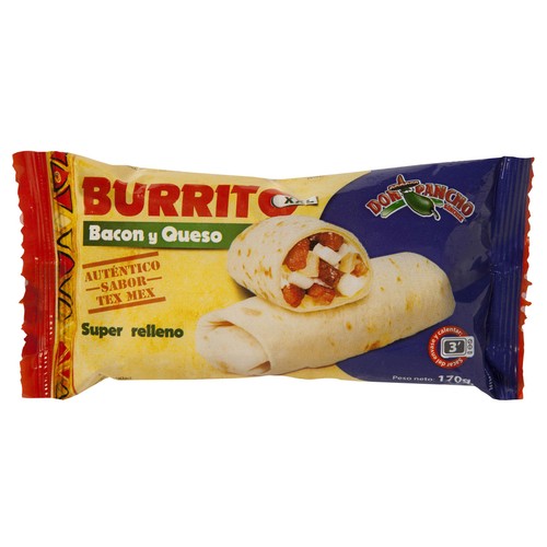 DON PANCHO Burrito xxl y super relleno de bacón y queso 170 g.