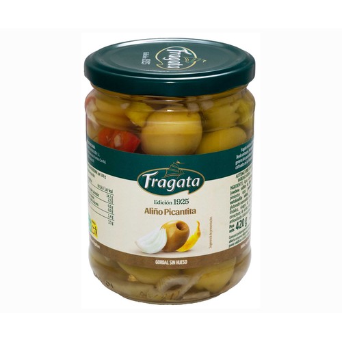 FRAGATA  Aceituna gordal sin hueso aliño picantita 200 gr.