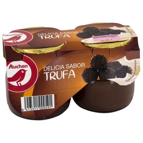 AUCHAN Postre lácteo con sabor a trufa 2 x 135 g. Producto Alcampo
