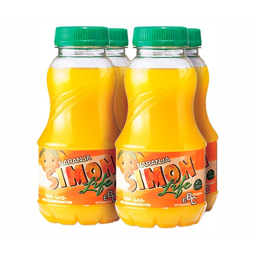 SIMON Refresco de naranja sin gas pack 4 uds x 200 ml.