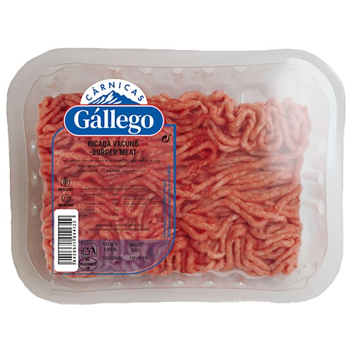 GALLEGO Preparado picada buger meat vacuno 500 g.