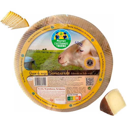 ALCAMPO CULTIVAMOS LO BUENO Queso de oveja semicurado, leche cruda