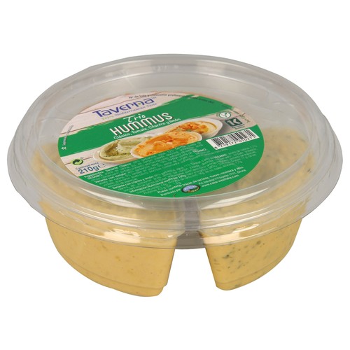 TAVERNA Humus de tres variedades (clásico, tomate y cilantro y limón) TAVERNA 210 g.