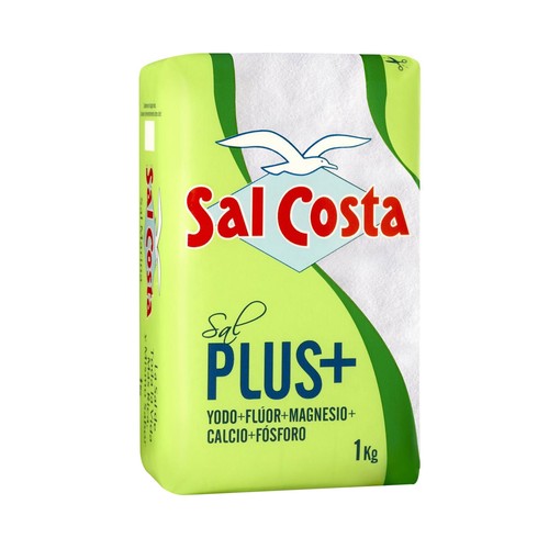 SAL COSTA Sal yodada marina con flúor, magnesio, calcio y fósforo 1 kg.