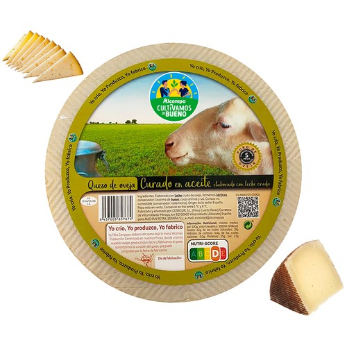 ALCAMPO CULTIVAMOS LO BUENO Queso de oveja curado en aceite, leche cruda,