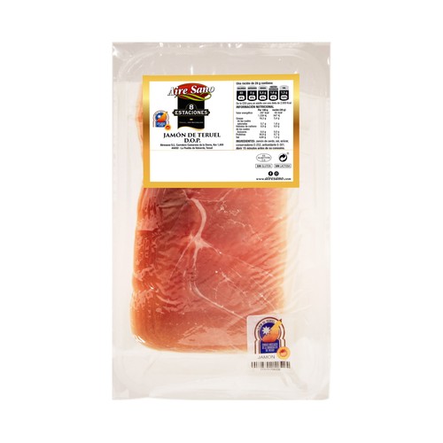 AIRESANO Jamón curado con denominación de origen protegida jamón de Teruel AIRESANO 8 Estaciones 100 g.