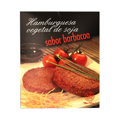 MANFONG Hamburguesa de soja con sabor barbacoa MANFONG 180 g.