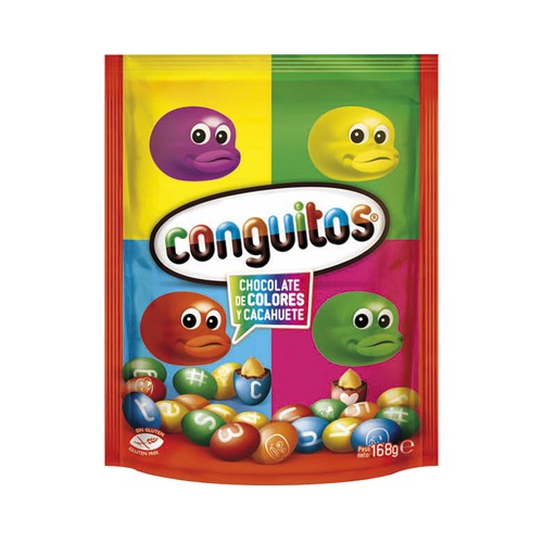 Cacahuetes recubiertos de chocolate de colores CONGUITOS 168 gramos