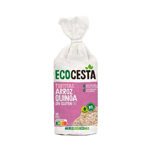 ECOCESTA Tortitas de arroz y quinoa de cultivo ecológico, sin gluten 120 g.