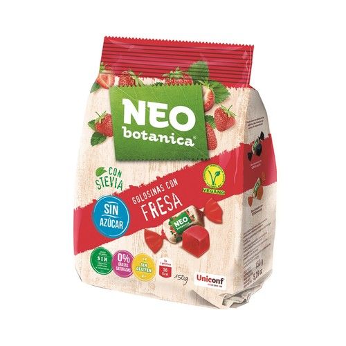 NEO BOTANICA Golosinas con stevia, sabor a fresa 150 gr.