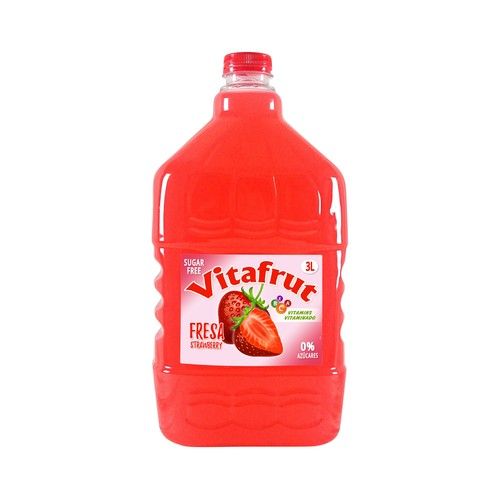 VITAFRUT Refresco vitaminado de fresa, 0 azúcares añadidos, 3 l.