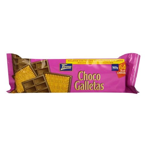TIRMA Galleta con tableta de chocolate con leche 160 g.