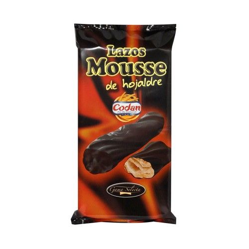 CODAN Lazos mousse de hojaldre bañados en chocolate 145 g.